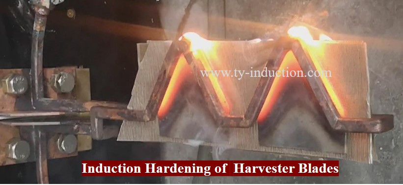 The harvester blade includes of a cutting edge part and a mounting part. The mounting part is tempered martensite with initial hardness. It is necessary to locally re-hardening of the cutting edge, so that the microstructure of the cutting edge is untempe